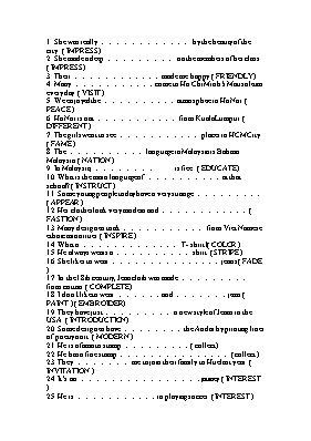 Bài tập Word form